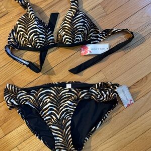 New Tropical Escape women's size 14 bikini top with bottom